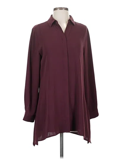 Pre-owned Chico's 3/4 Sleeve Blouse In Burgundy