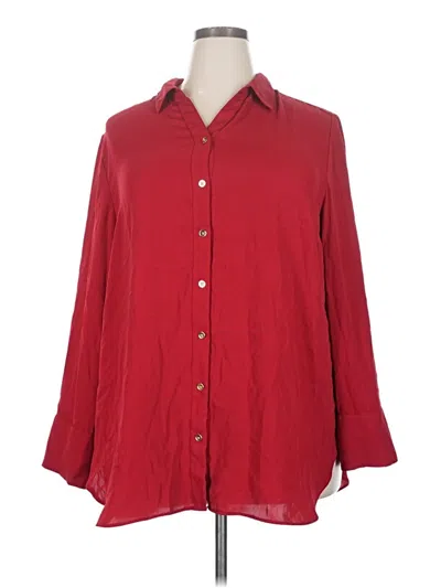Pre-owned Chico's 3/4 Sleeve Blouse In Burgundy