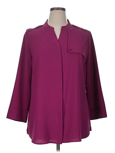 Pre-owned Chico's 3/4 Sleeve Blouse In Burgundy