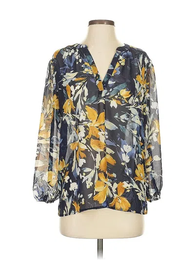 Pre-owned Chico's 3/4 Sleeve Blouse In Gold