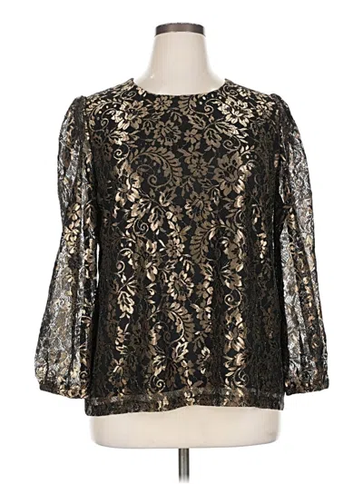 Pre-owned Chico's 3/4 Sleeve Blouse In Gold