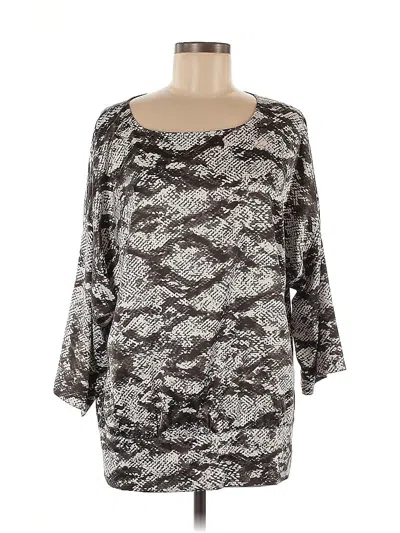 Pre-owned Chico's 3/4 Sleeve Blouse In Gray