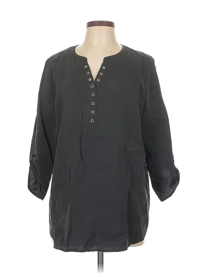 Pre-owned Chico's 3/4 Sleeve Blouse In Gray