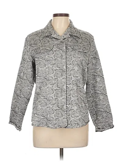 Pre-owned Chico's 3/4 Sleeve Blouse In Gray