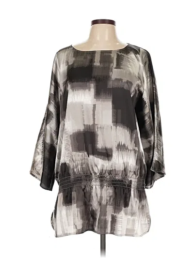 Pre-owned Chico's 3/4 Sleeve Blouse In Gray