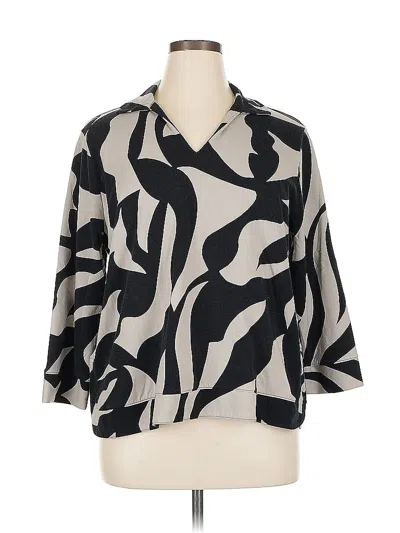 Pre-owned Chico's 3/4 Sleeve Blouse In Gray