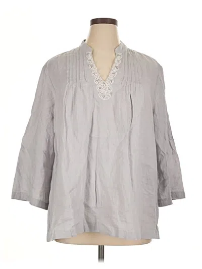 Pre-owned Chico's 3/4 Sleeve Blouse In Gray