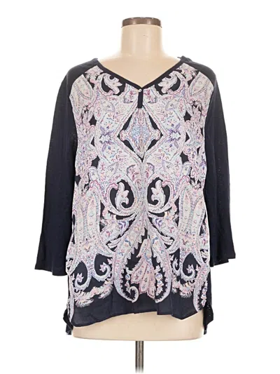 Pre-owned Chico's 3/4 Sleeve Blouse In Gray