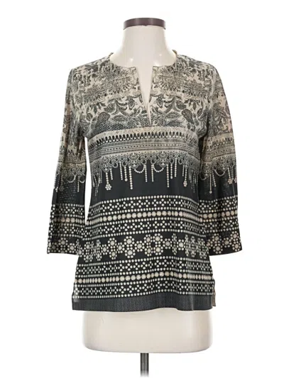 Pre-owned Chico's 3/4 Sleeve Blouse In Gray