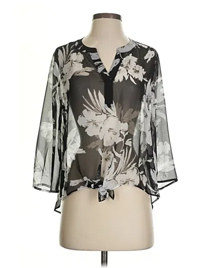 Pre-owned Chico's 3/4 Sleeve Blouse In Gray