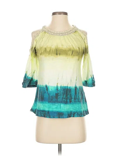 Pre-owned Chico's 3/4 Sleeve Blouse In Green