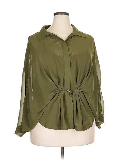 Pre-owned Chico's 3/4 Sleeve Blouse In Green