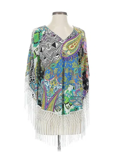 Pre-owned Chico's 3/4 Sleeve Blouse In Green