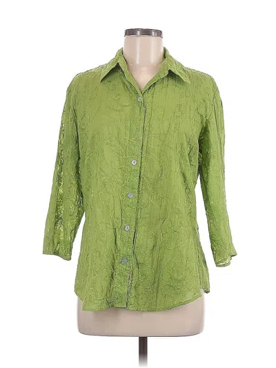 Pre-owned Chico's 3/4 Sleeve Blouse In Green