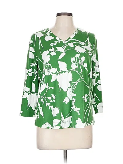 Pre-owned Chico's 3/4 Sleeve Blouse In Green