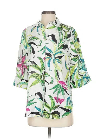 Pre-owned Chico's 3/4 Sleeve Blouse In Green
