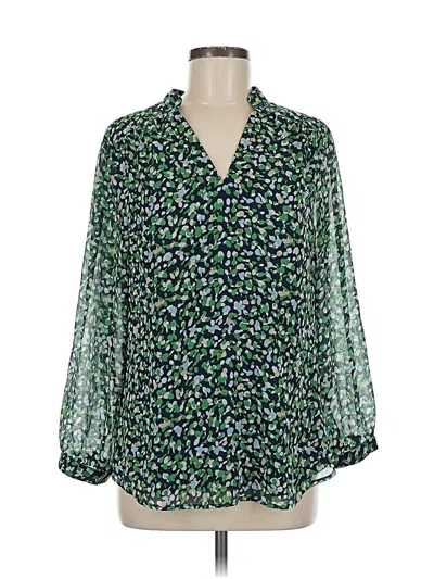 Pre-owned Chico's 3/4 Sleeve Blouse In Green