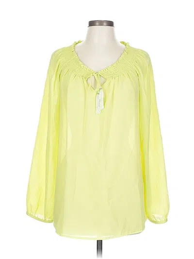 Pre-owned Chico's 3/4 Sleeve Blouse In Green