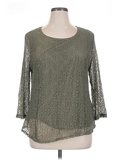 Pre-owned Chico's 3/4 Sleeve Blouse In Green