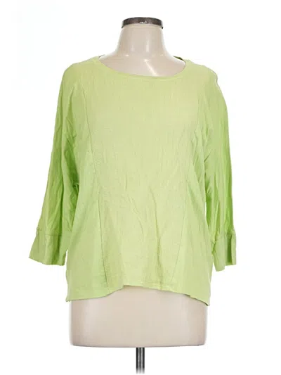 Pre-owned Chico's 3/4 Sleeve Blouse In Green