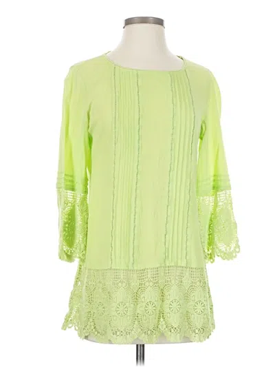 Pre-owned Chico's 3/4 Sleeve Blouse In Green