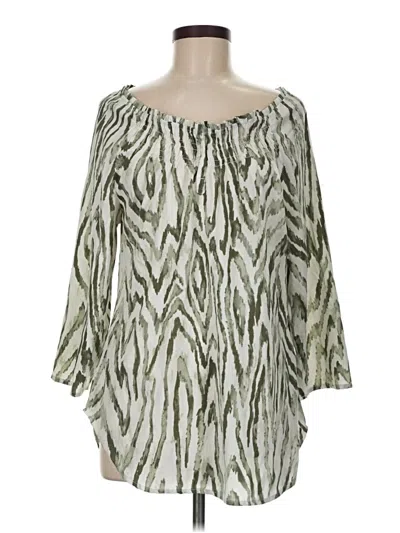 Pre-owned Chico's 3/4 Sleeve Blouse In Green