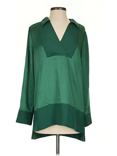 Pre-owned Chico's 3/4 Sleeve Blouse In Green