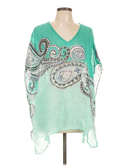 Pre-owned Chico's 3/4 Sleeve Blouse In Green