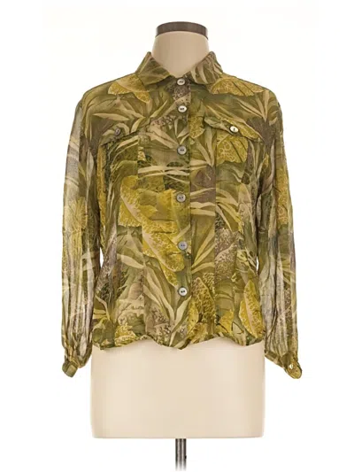 Pre-owned Chico's 3/4 Sleeve Blouse In Green