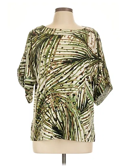 Pre-owned Chico's 3/4 Sleeve Blouse In Green