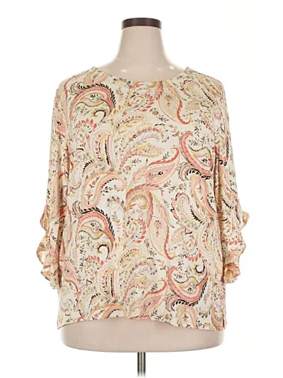 Pre-owned Chico's 3/4 Sleeve Blouse In Ivory