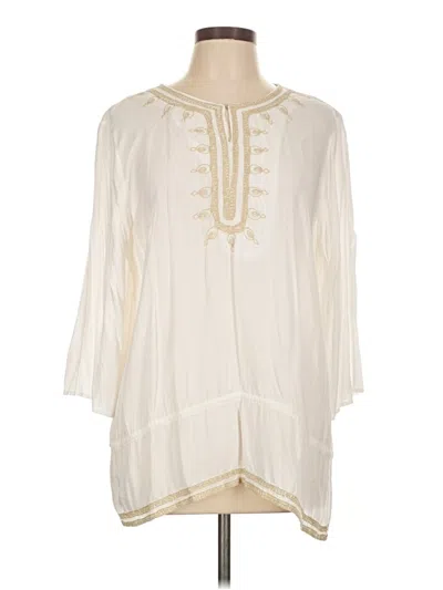 Pre-owned Chico's 3/4 Sleeve Blouse In Ivory
