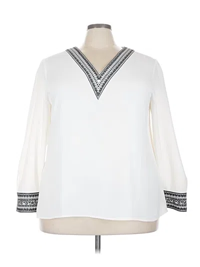 Pre-owned Chico's 3/4 Sleeve Blouse In Ivory