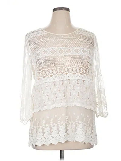 Pre-owned Chico's 3/4 Sleeve Blouse In Ivory