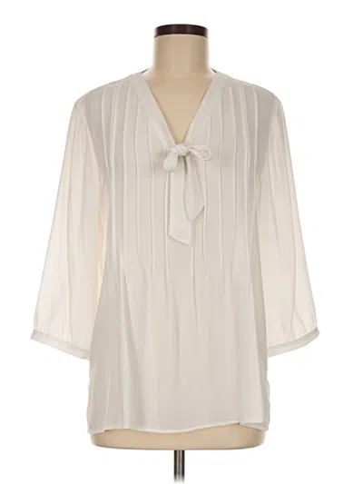 Pre-owned Chico's 3/4 Sleeve Blouse In Ivory