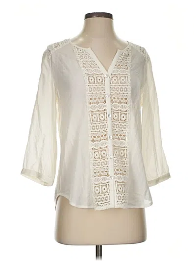 Pre-owned Chico's 3/4 Sleeve Blouse In Ivory