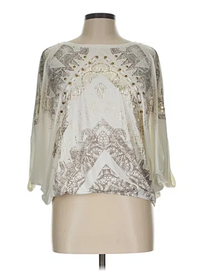 Pre-owned Chico's 3/4 Sleeve Blouse In Ivory