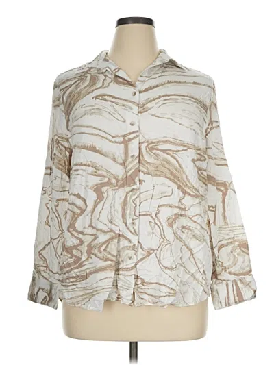 Pre-owned Chico's 3/4 Sleeve Blouse In Ivory