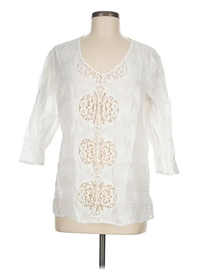 Pre-owned Chico's 3/4 Sleeve Blouse In Ivory
