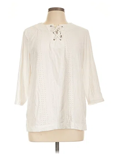 Pre-owned Chico's 3/4 Sleeve Blouse In Ivory