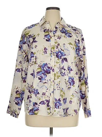 Pre-owned Chico's 3/4 Sleeve Blouse In Ivory