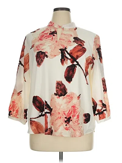 Pre-owned Chico's 3/4 Sleeve Blouse In Ivory