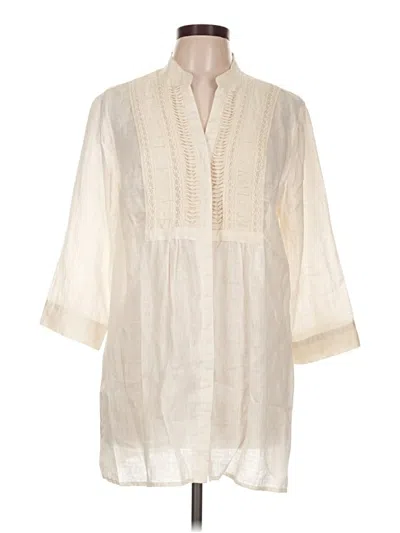 Pre-owned Chico's 3/4 Sleeve Blouse In Ivory
