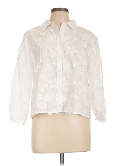 Pre-owned Chico's 3/4 Sleeve Blouse In Ivory