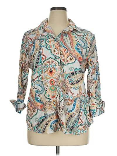 Pre-owned Chico's 3/4 Sleeve Blouse In Ivory