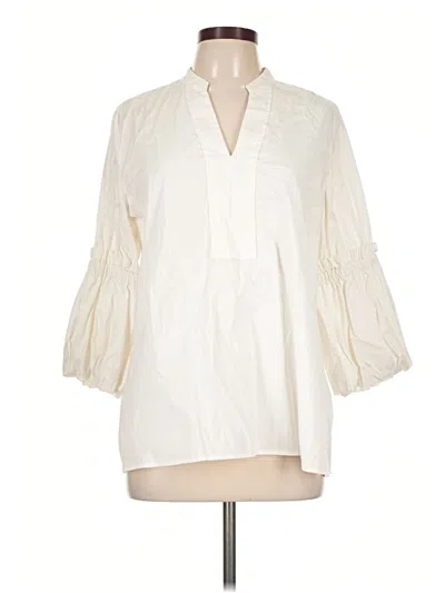 Pre-owned Chico's 3/4 Sleeve Blouse In Ivory