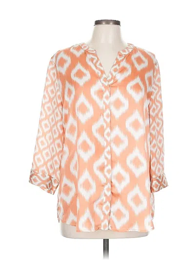 Pre-owned Chico's 3/4 Sleeve Blouse In Orange