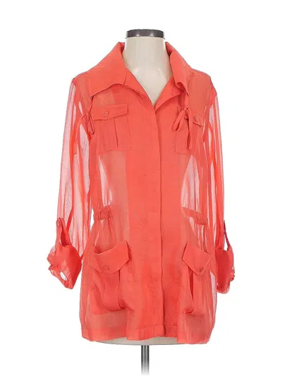 Pre-owned Chico's 3/4 Sleeve Blouse In Orange