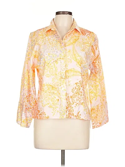 Pre-owned Chico's 3/4 Sleeve Blouse In Orange