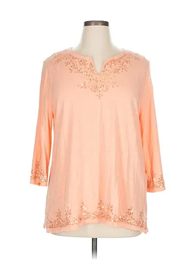 Pre-owned Chico's 3/4 Sleeve Blouse In Orange